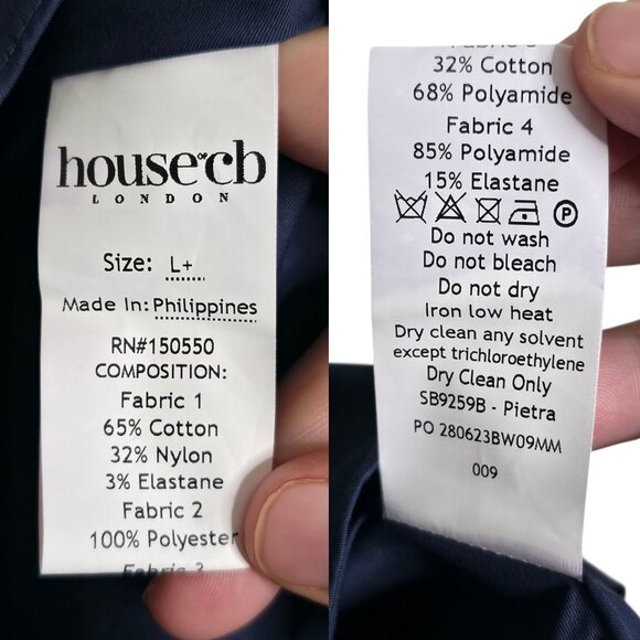 House of CB Pietra French Navy Blue Corset Sweetheart Lace Trim Mini Dress XL - Picture 9 of 11